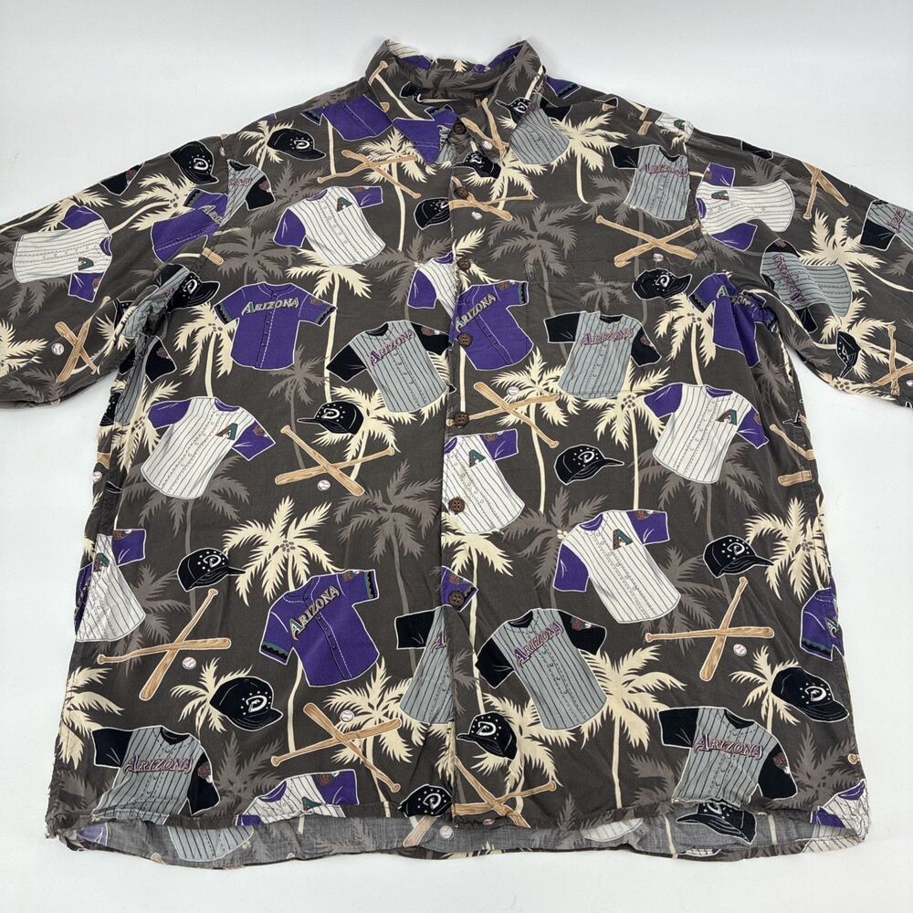 Vintage Reyn Spooner Hawaiian Arizona Diamondbacks Shirt Men Large Rayon MLB